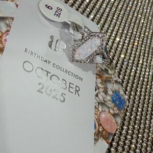 Elegant Silver Opal Ring - Birthday Collection